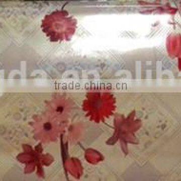 3D laser tablecloth pvc tablecloth in roll golden flowers design