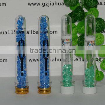 transparent test tube with screw lid