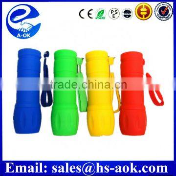 A-OK Cheap Rubber 9 LED Plastic flashlight