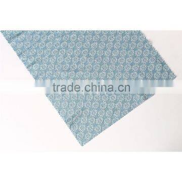 Fashionable denim blue dyed polyester spandex sun floral jacquard knitting fabric