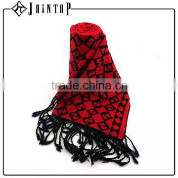 new style custom cotton viscose print long macrame tassel scarf