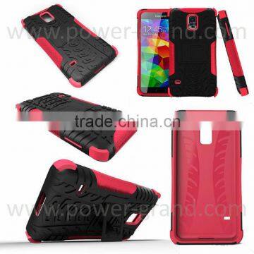 Tyre style combo case cover for Samsung galaxy S5 PC TPU with Kickstand