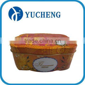 personalized flower shape tea tin box