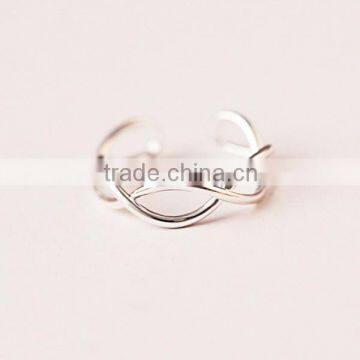 New 925 sterling silver jewelry, silver wave ring opening tail ring joint ring jewelry wholesale