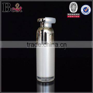 1oz pearl white treatment pump cosmetic white bottle UV silver plastic pump