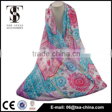 women 2015 mew products viscose print colorful pattren loop scarf