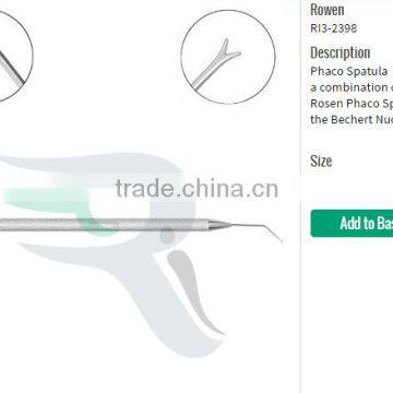 Rowen Phaco Spatula, Rosen Phaco Splitter, Bechert Nucleus Rotator