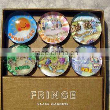 Hot Sale Customized Crystal Glass Magnet/Button Glass Fridge Magnets