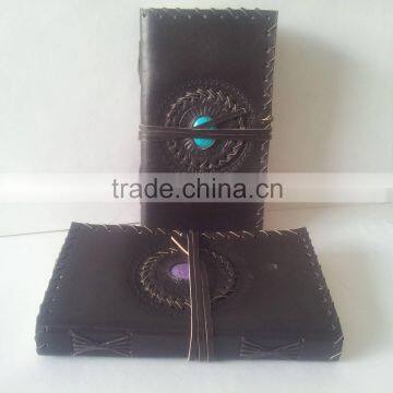 Custom Leather Journal with Hard Cover Stone