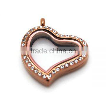 Irregular heart design 30mm coffee plate stainless steel heart locket heart shape lockets heart locket jewelry for ladies LP9174