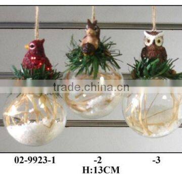 Ball-shaped Chirstmas Tree Hanging with Animal Figurine