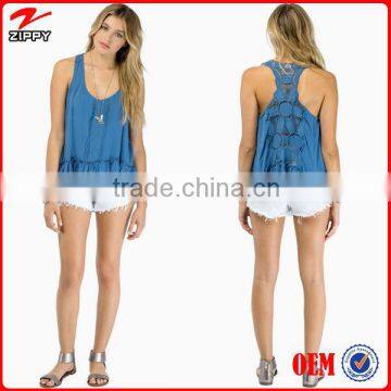 2015 Women Tank Top New Designs women tank top with lace back womens tank tops