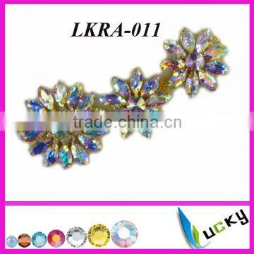 Hot Selling New Design LKRA-011 crystal strass Rhinestone appliques for wedding dress