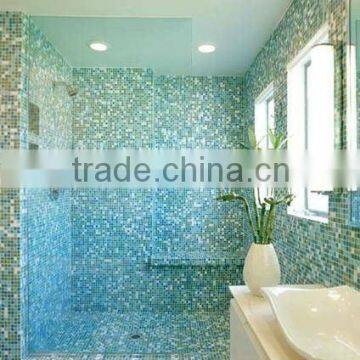 Gradient blue bathroom mosaic tile