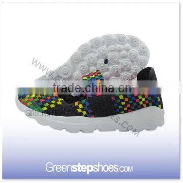 Elastic Upper Woven Leisure Shoes For Women