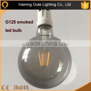 360degree beam angle high brightness 90~100lm/w E26 E27 B22 6W G125 filament led bulb WITH SMOKED COLOR