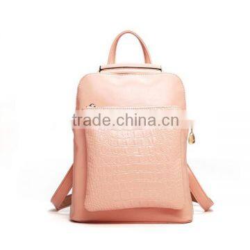 Oem China Supplier Women Crocodile Orange Leather Backpacks photo-2