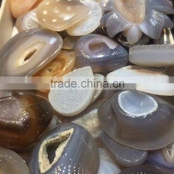 Natural Agate Geode Slices Wholesale Crystal Heart Stone