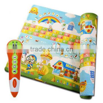 Multifunctional interactive audio platmat with talking pen for children