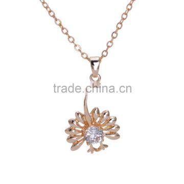 Fashion Peacock Charm Beautiful Gold-tone Clear Cubic Zirconic Necklace