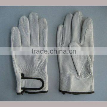 Ladies' style cow grain leather driver glove working glove