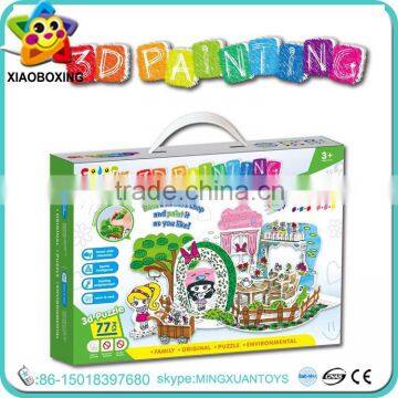 New styles DIY toy 3d paper painting set for kids