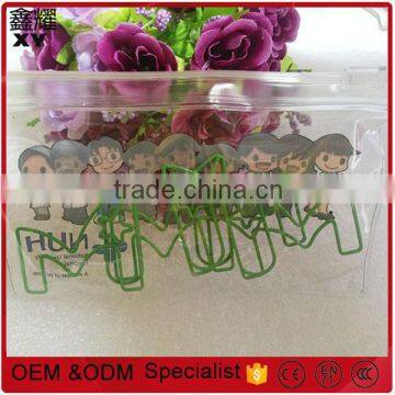 Good quality Promtional gifts customer logo M with star shape paper clips with zipper bag