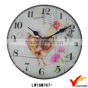 White Cock Flower Vintage Retro Number Ornamental Clocks