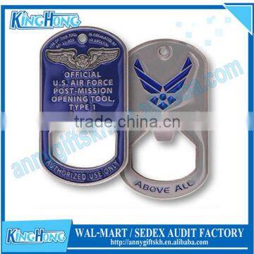 Air force metal bottle opener dog tags