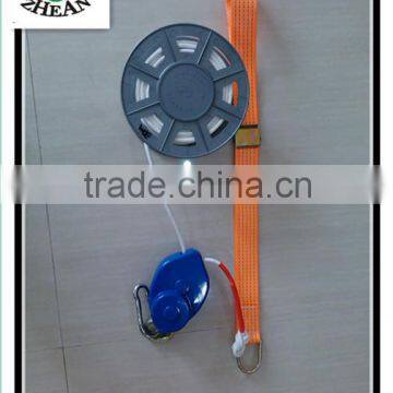 escape line device with wirerope and safety belt