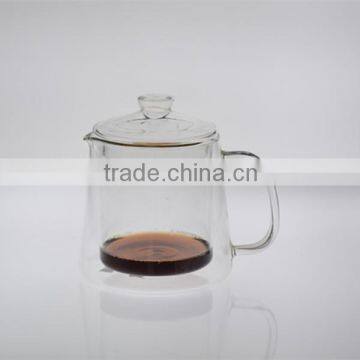 hand-made double wall glass teapot