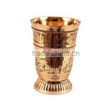 IndianArtVilla Mughlai Style Designer Glass Tumbler Goblet 250 ML - Drinkware Tableware Decorative Home Hotel Restaurant Gift