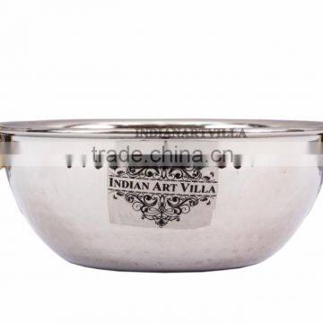 IndianArtVilla Handmade Steel Kadhai Karahi Wok With Brass Handle 350 ML - Serving Indian Food Dal Curry Vegetable Home Hotel