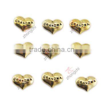 Gold grandma zinc alloy locket story charms