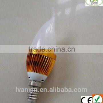 High quality IP55 3000-6500K 3w led candle lamp with CE ROHS