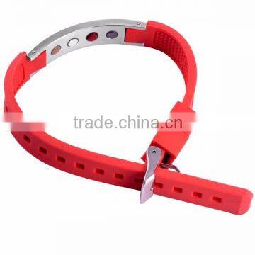 Stainless Steel Magnetic Tag Silicon Band Bracelet