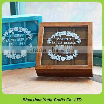 Commemorative MDF favor case with dividers wooden gift box with acrylic cover