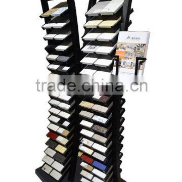 SR6001 Quartz Stone Double Tower Display Rack Stand With Plastic pallet for Promotion