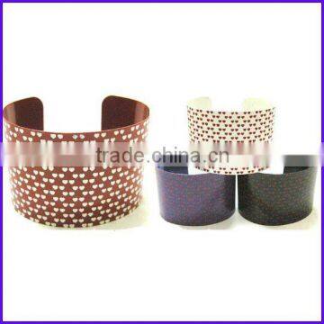 Fashion Thin Metal Enamel Wide Cuff Bangles (FCH-10864)