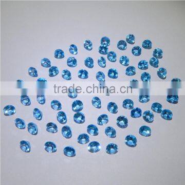 NATURAL SWISS BLUE TOPAZ CUT FACETED GOOD COLOR & QUALITY 6 MM ROUND LOT