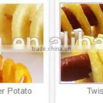 Manual Hot Dog Twister Spiral Tornado Potato Curly Fries Blade With 12L Deep Fryer and Bamboo Skewers photo-6