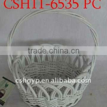 single flower willow basket