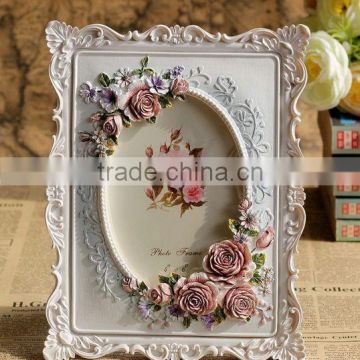 2014 Ornate shabby chic Baroque photo frame with flower