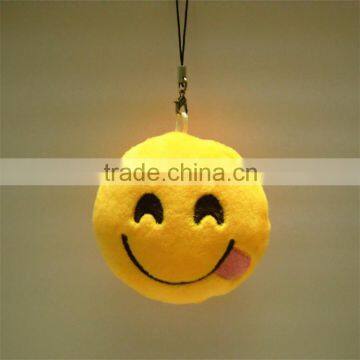 Popular promotion gift Plush Key Chains mini Emoji Emoticon Key Pendant