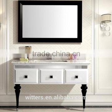 WTS8522V 40'' Modern Home Furniture Floor Mounted White Color Wood Bathroom Vanity Cabinets photo-2