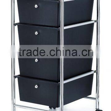 4 tier drawer storage organizer rolling trolley cart Chrome