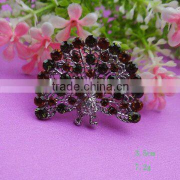 New arrival french stunning peacock rhinestone brooch in bulk wholesale