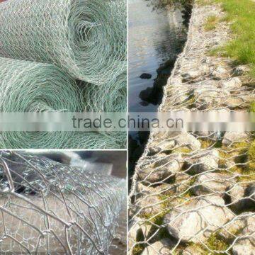 wire basket stone wall