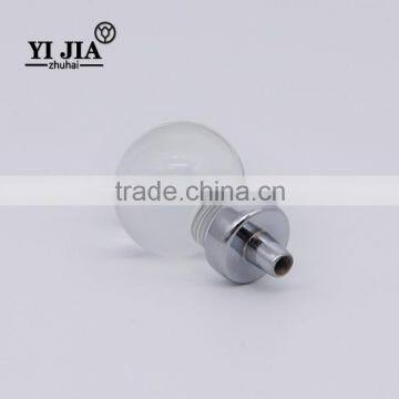 1 3/8 Inch Zinc Alloy Clear Polished Chrome Glass Knob photo-3