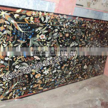 Rectangular Marble Pietra Dura Dinning Inlay Table Top
